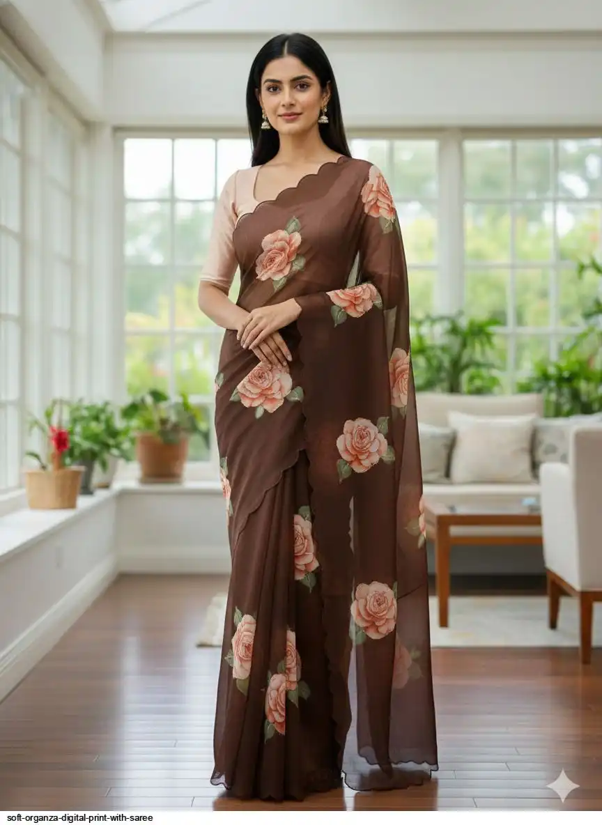 SOFT ORGANZA DIGITAL PRINT WITH SAREE 1