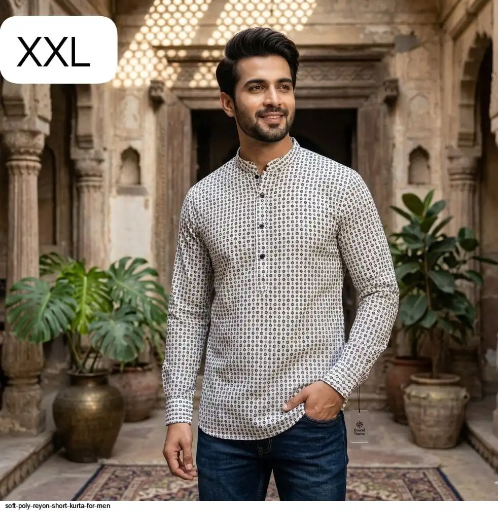 SOFT POLY REYON SHORT KURTA FOR MEN 3