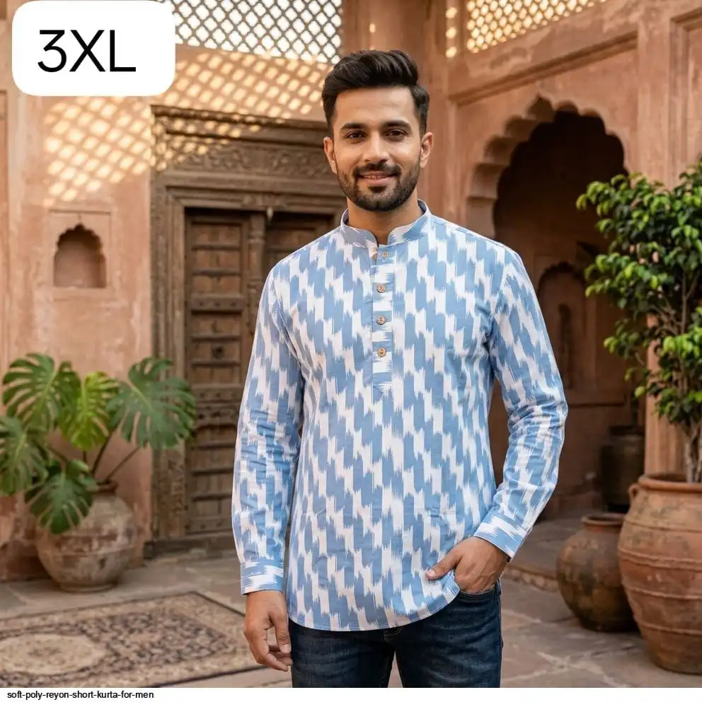 SOFT POLY REYON SHORT KURTA FOR MEN 2