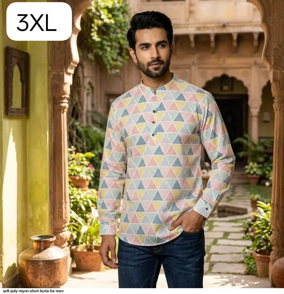 SOFT POLY REYON SHORT KURTA FOR MEN 4
