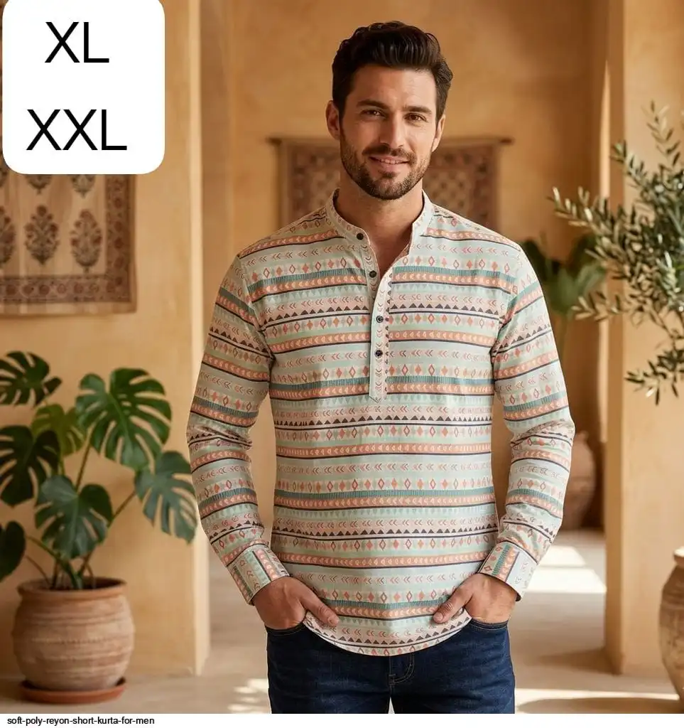 SOFT POLY REYON SHORT KURTA FOR MEN 6