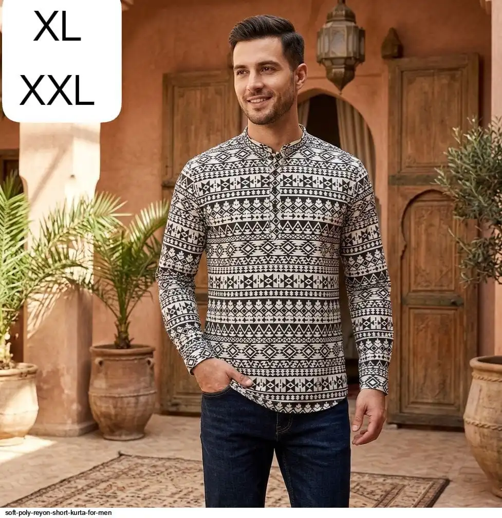 SOFT POLY REYON SHORT KURTA FOR MEN 7