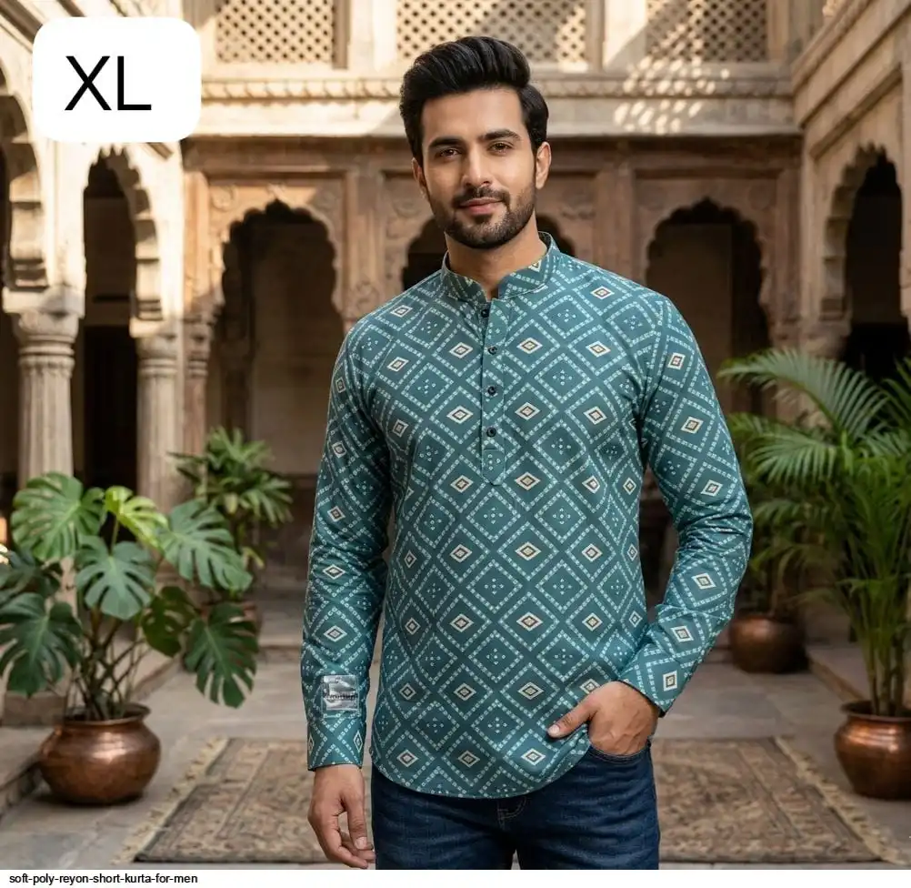 SOFT POLY REYON SHORT KURTA FOR MEN 8
