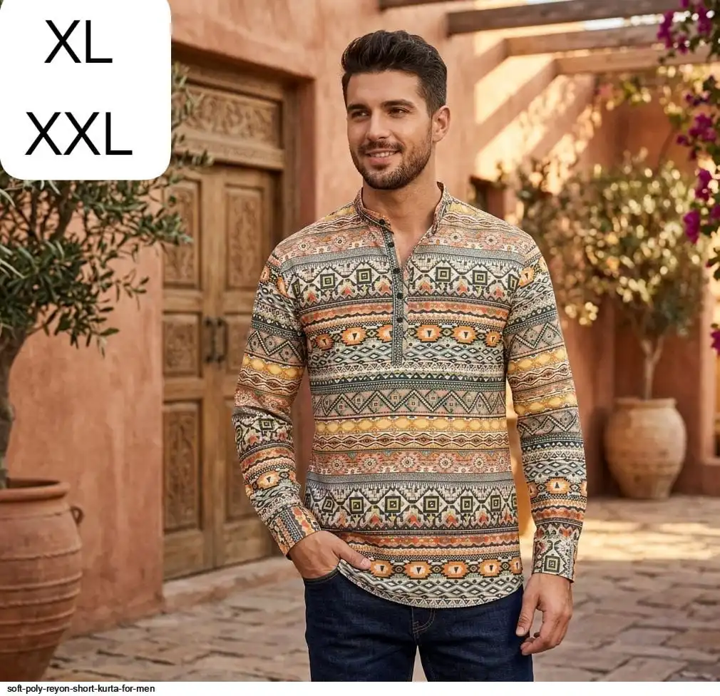 SOFT POLY REYON SHORT KURTA FOR MEN 9