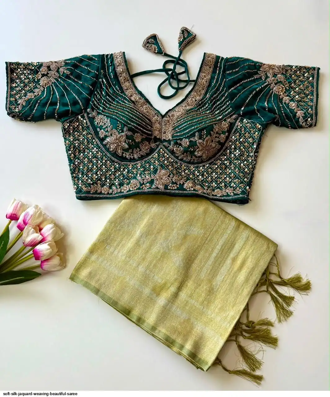 SOFT SILK JAQUARD WEAVING BEAUTIFUL SAREE 3