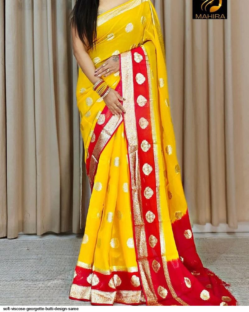 SOFT VISCOSE GEORGETTE BUTTI DESIGN SAREE