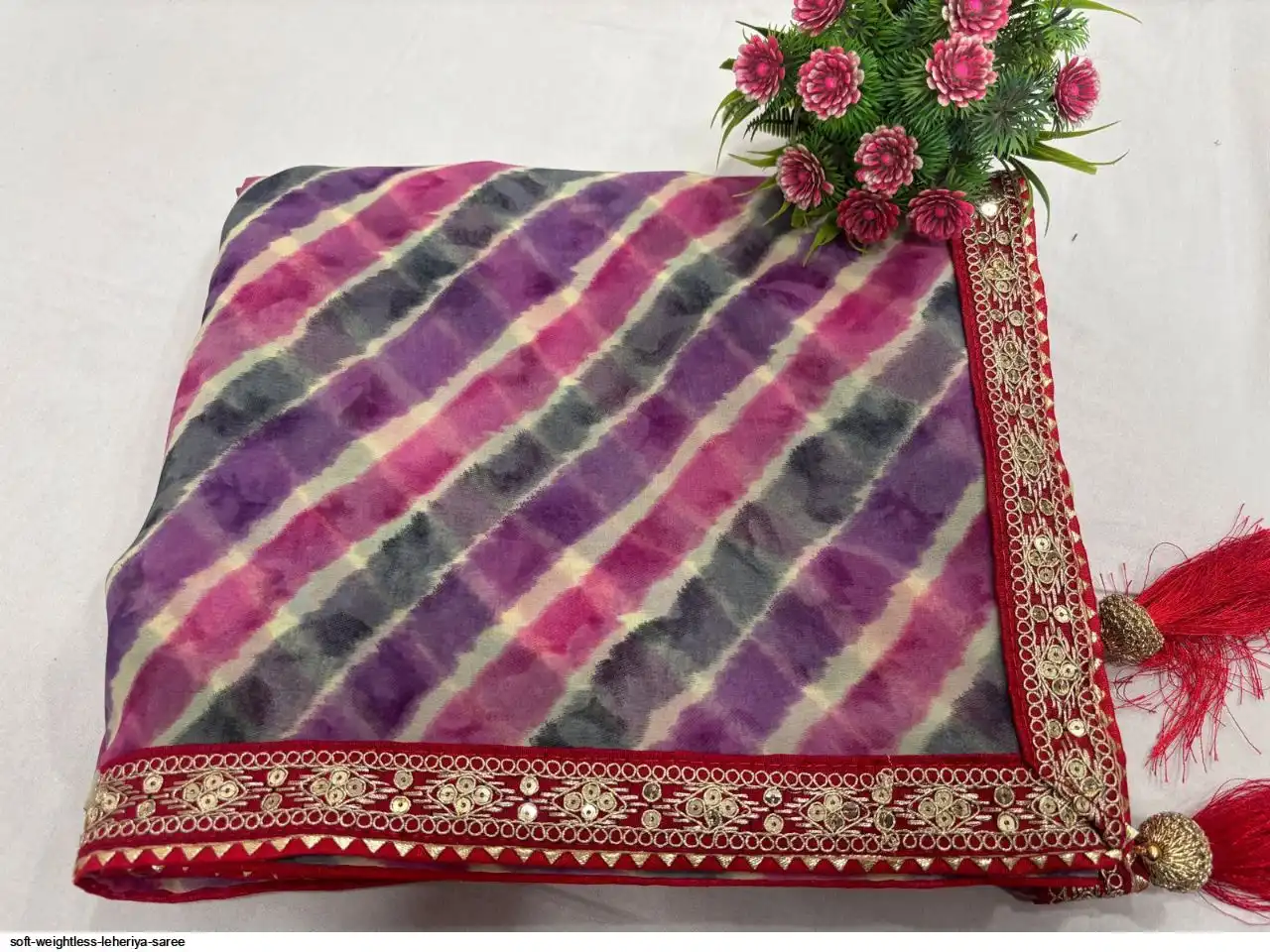 SOFT WEIGHTLESS LEHERIYA SAREE 4