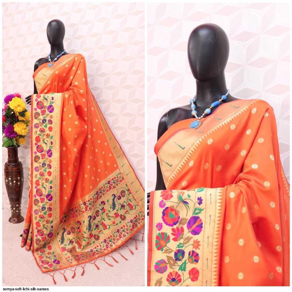 SOMYA SOFT LICHI SILK SAREES H