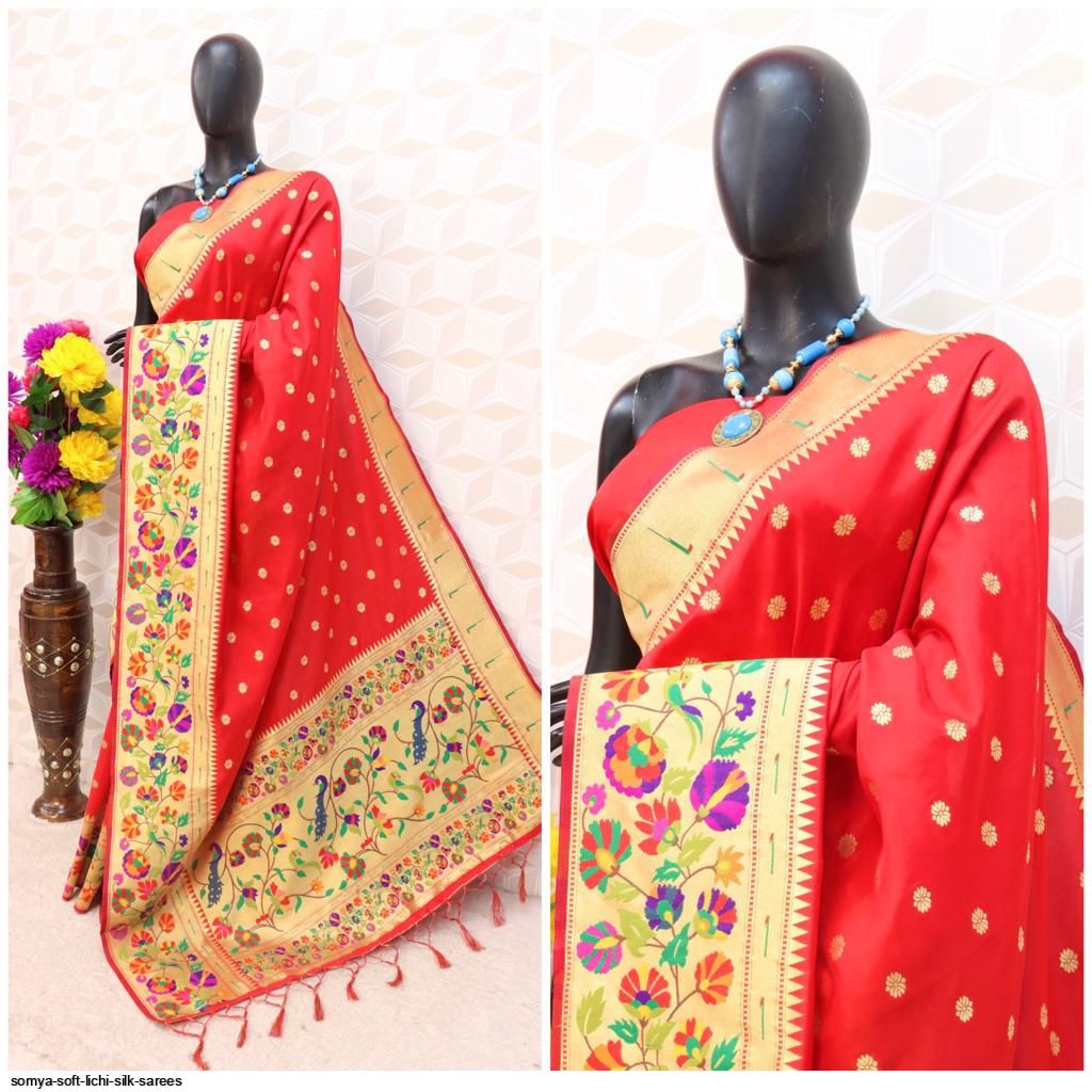 SOMYA SOFT LICHI SILK SAREES E