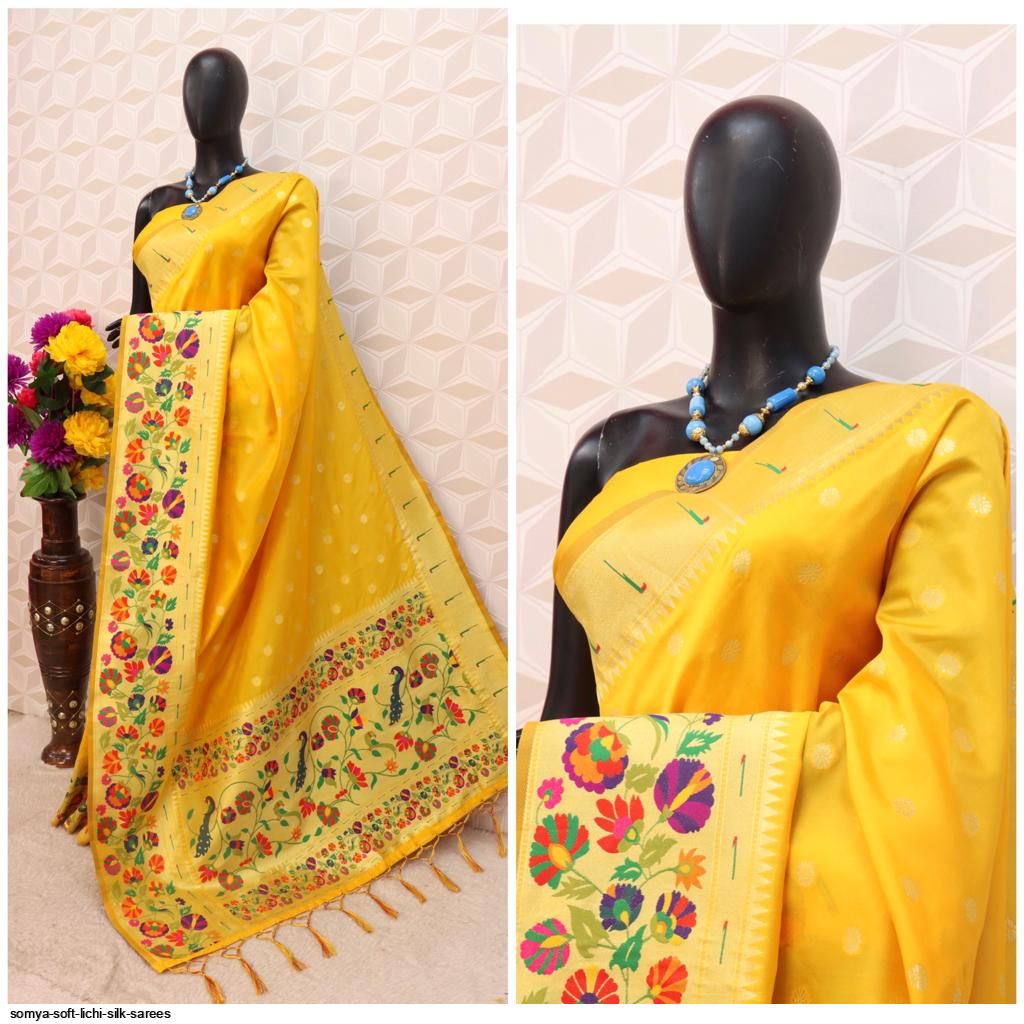 SOMYA SOFT LICHI SILK SAREES C
