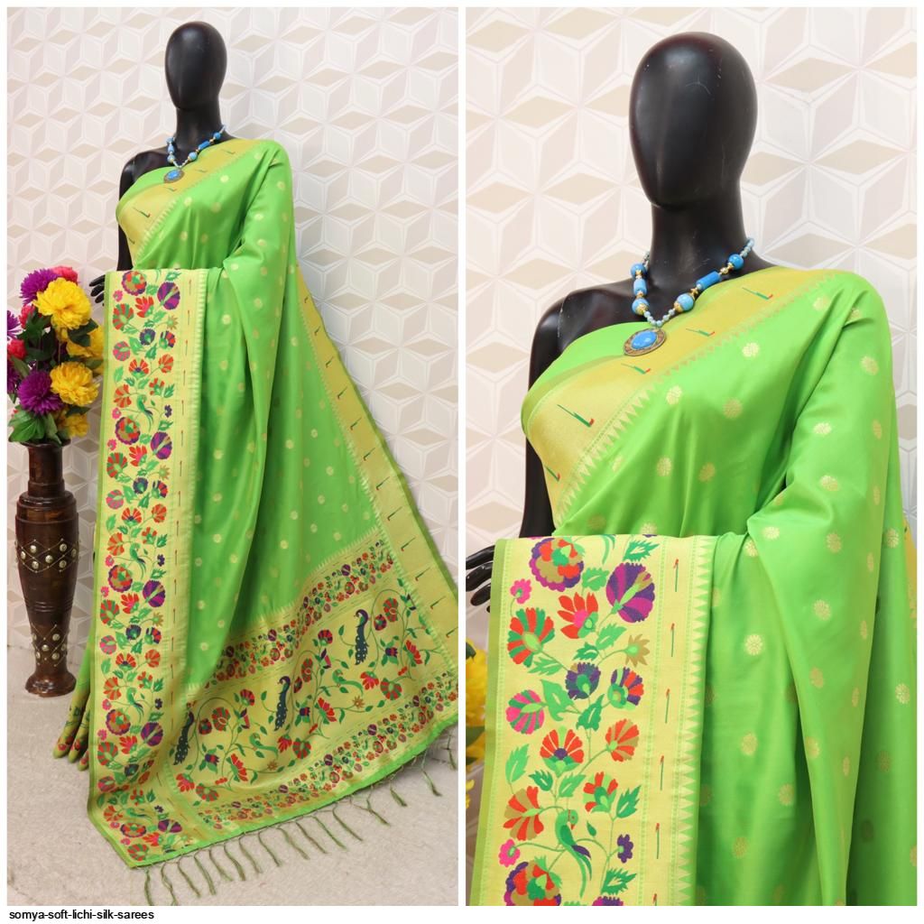 SOMYA SOFT LICHI SILK SAREES D
