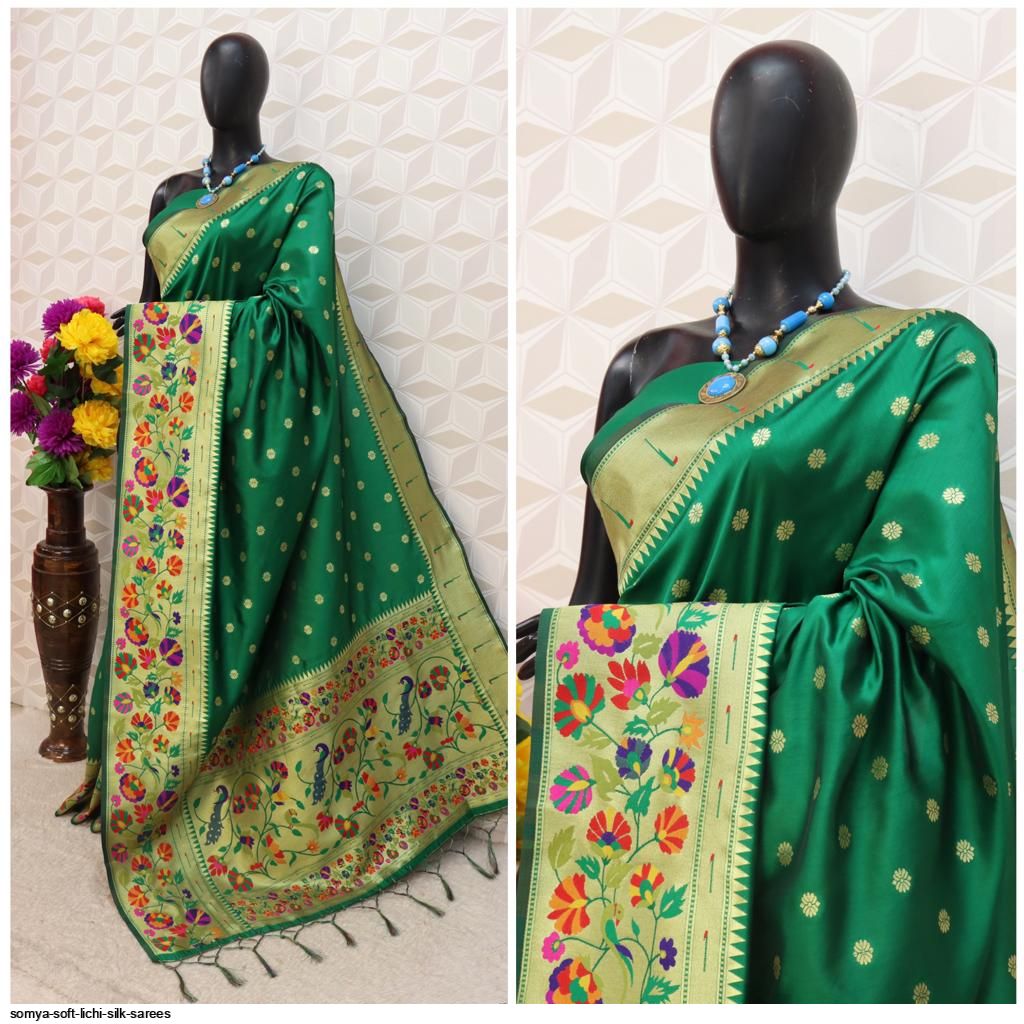 SOMYA SOFT LICHI SILK SAREES B