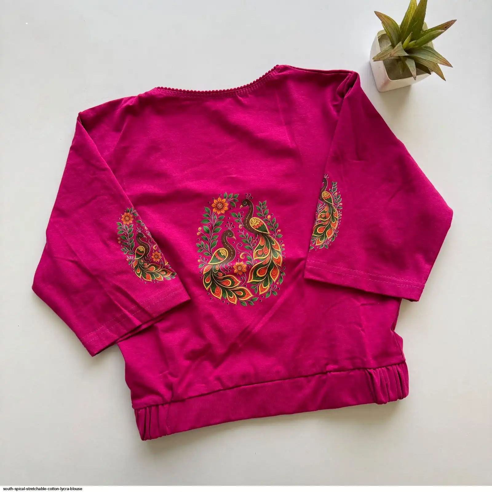 SOUTH SPICAL STRETCHABLE COTTON LYCRA BLOUSE 1