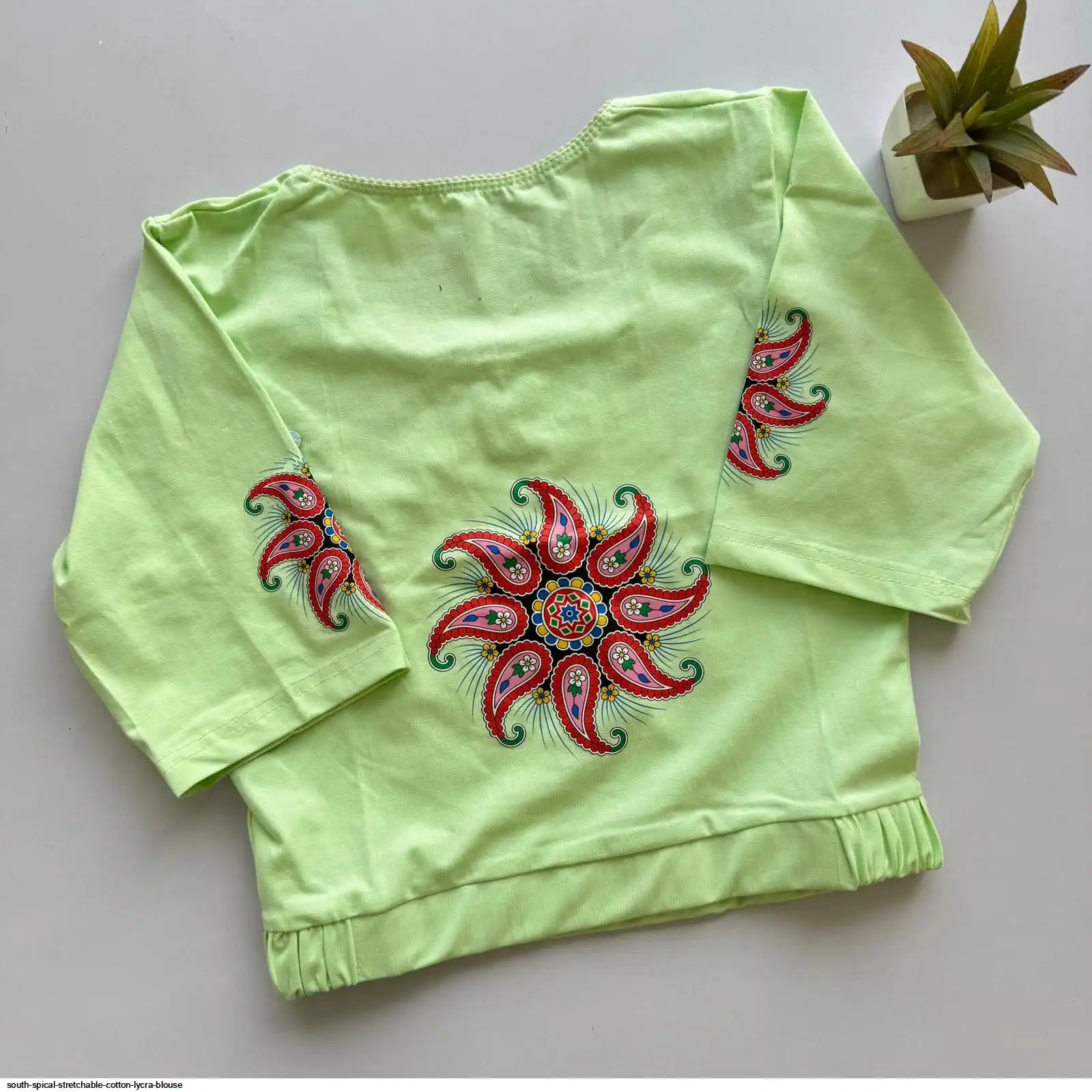 SOUTH SPICAL STRETCHABLE COTTON LYCRA BLOUSE 5