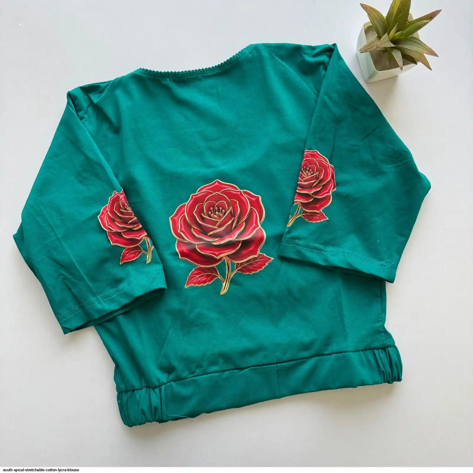 SOUTH SPICAL STRETCHABLE COTTON LYCRA BLOUSE 6