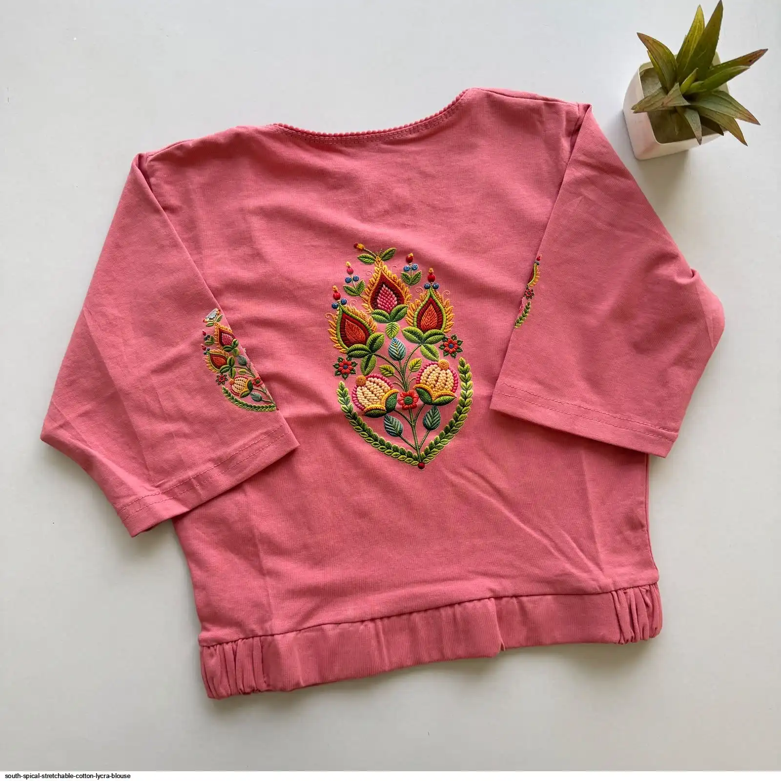 SOUTH SPICAL STRETCHABLE COTTON LYCRA BLOUSE 8