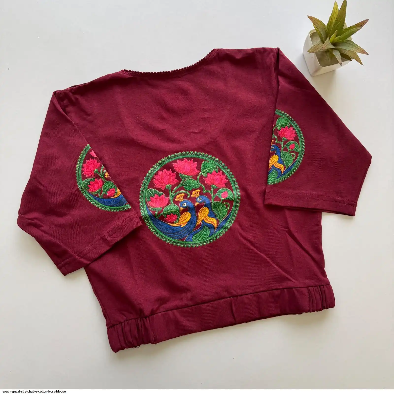 SOUTH SPICAL STRETCHABLE COTTON LYCRA BLOUSE 12