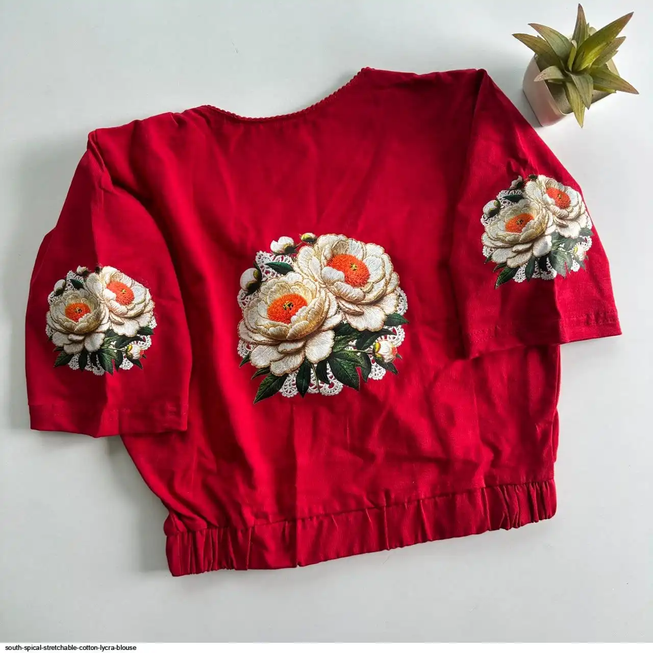 SOUTH SPICAL STRETCHABLE COTTON LYCRA BLOUSE 15