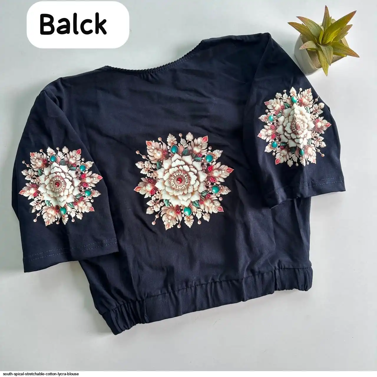 SOUTH SPICAL STRETCHABLE COTTON LYCRA BLOUSE 16