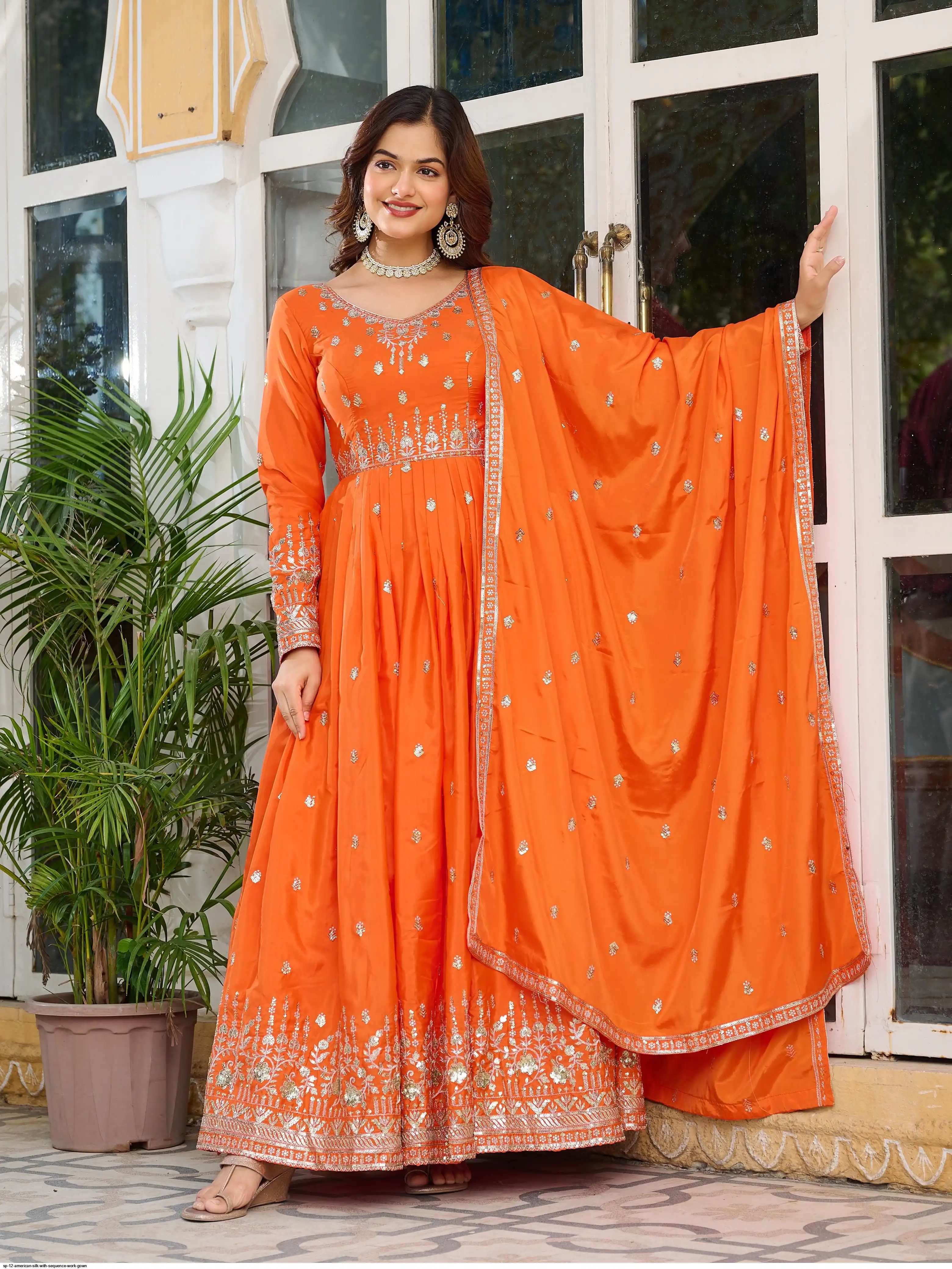 SP 12 AMERICAN SILK WITH SEQUENCE WORK GOWN B