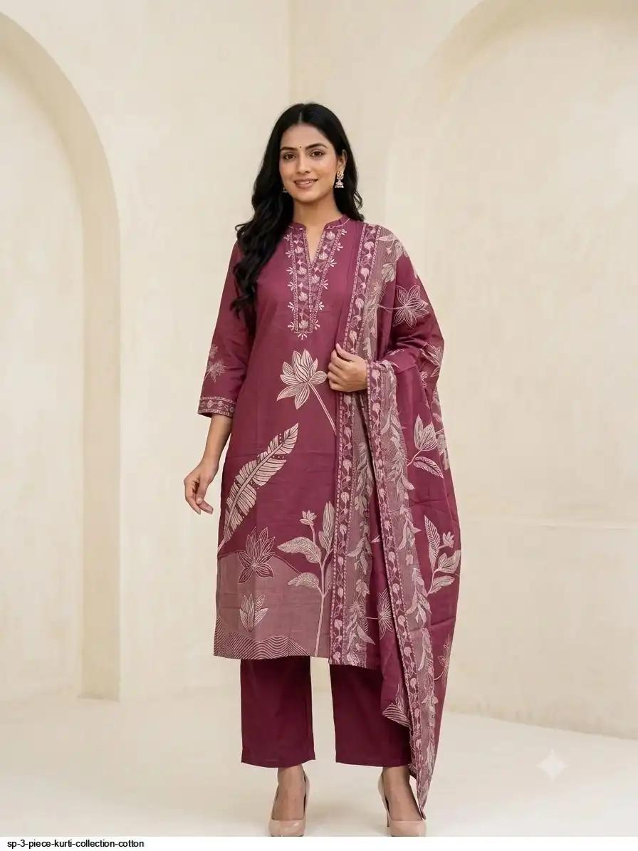 SP 3 PIECE KURTI COLLECTION COTTON A