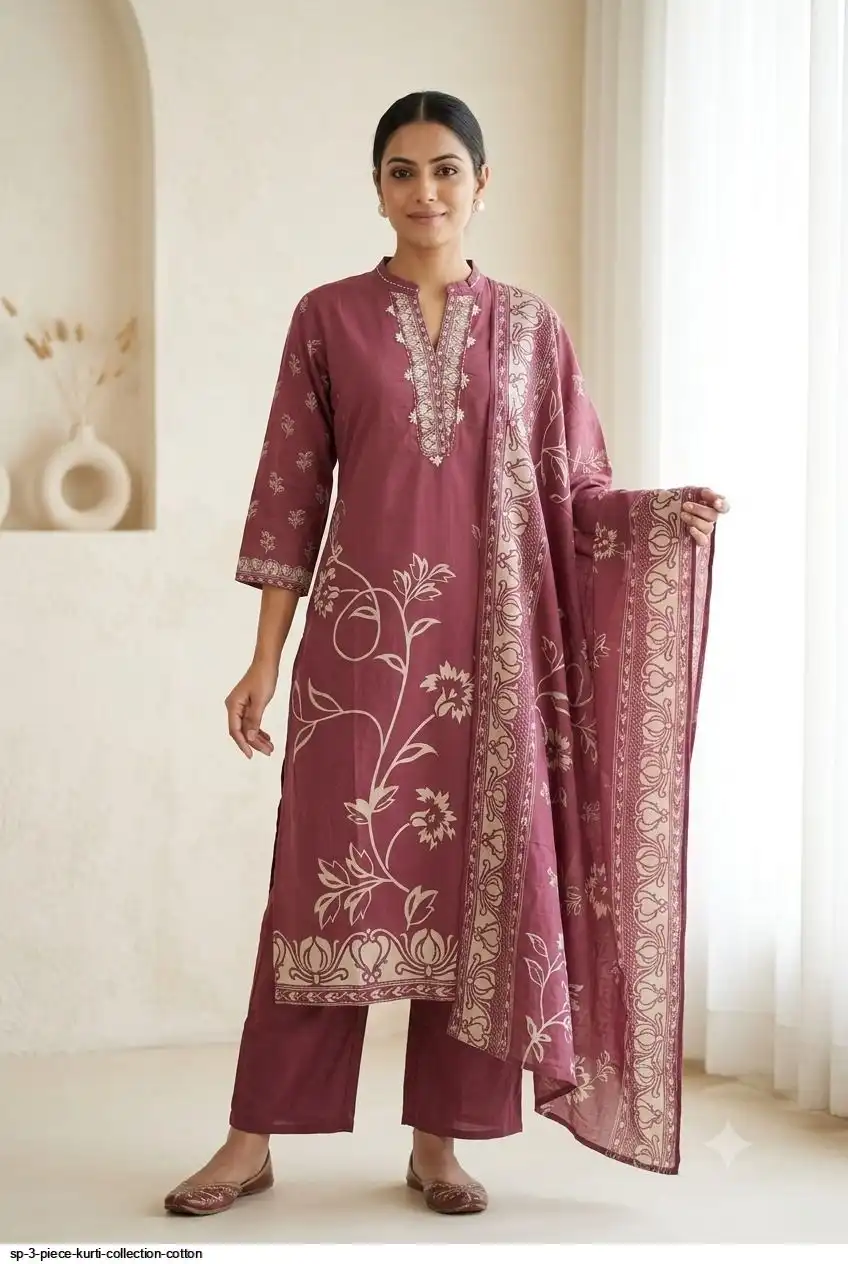 SP 3 PIECE KURTI COLLECTION COTTON F
