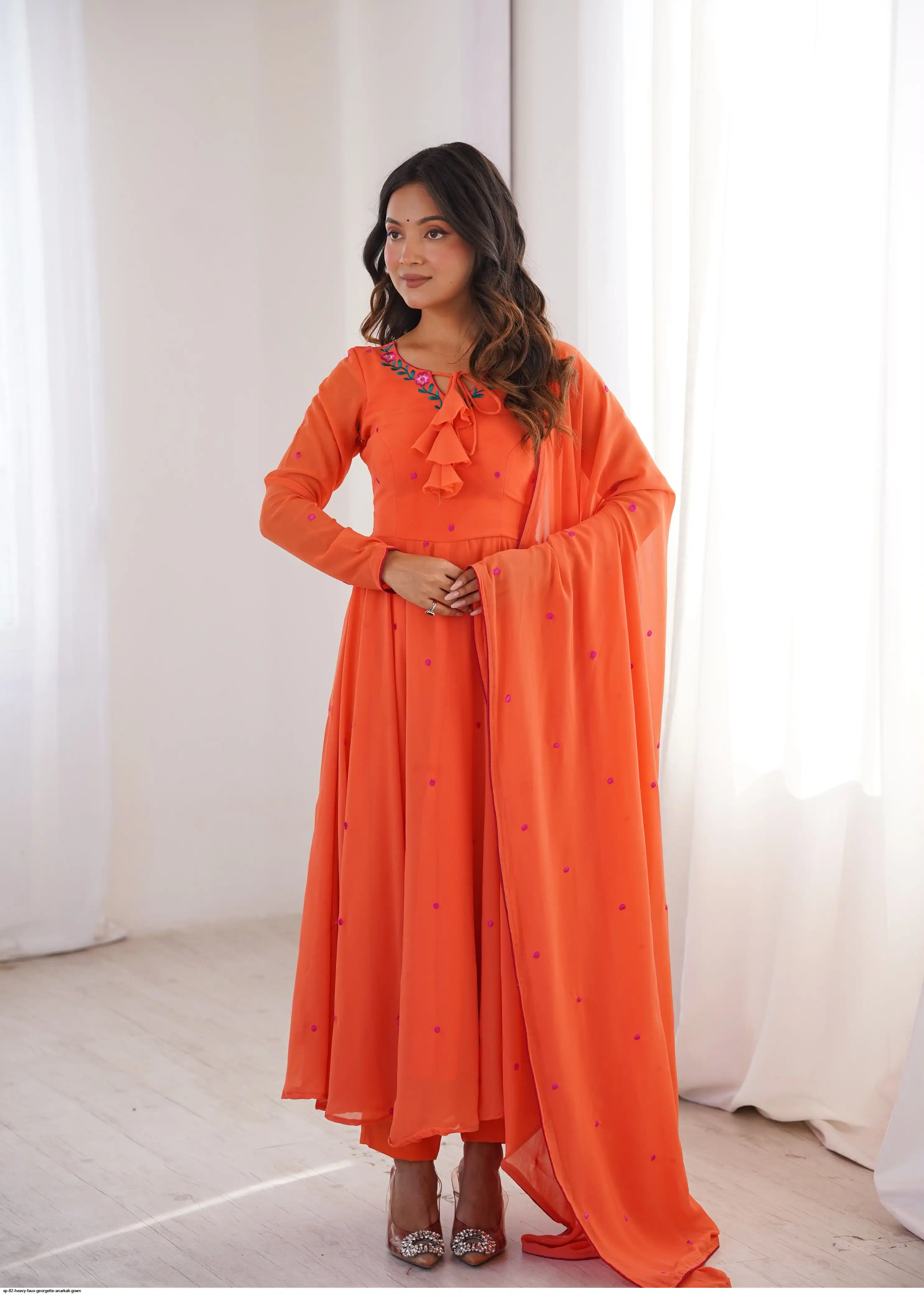 SP 82 HEAVY FAUX GEORGETTE ANARKALI GOWN A
