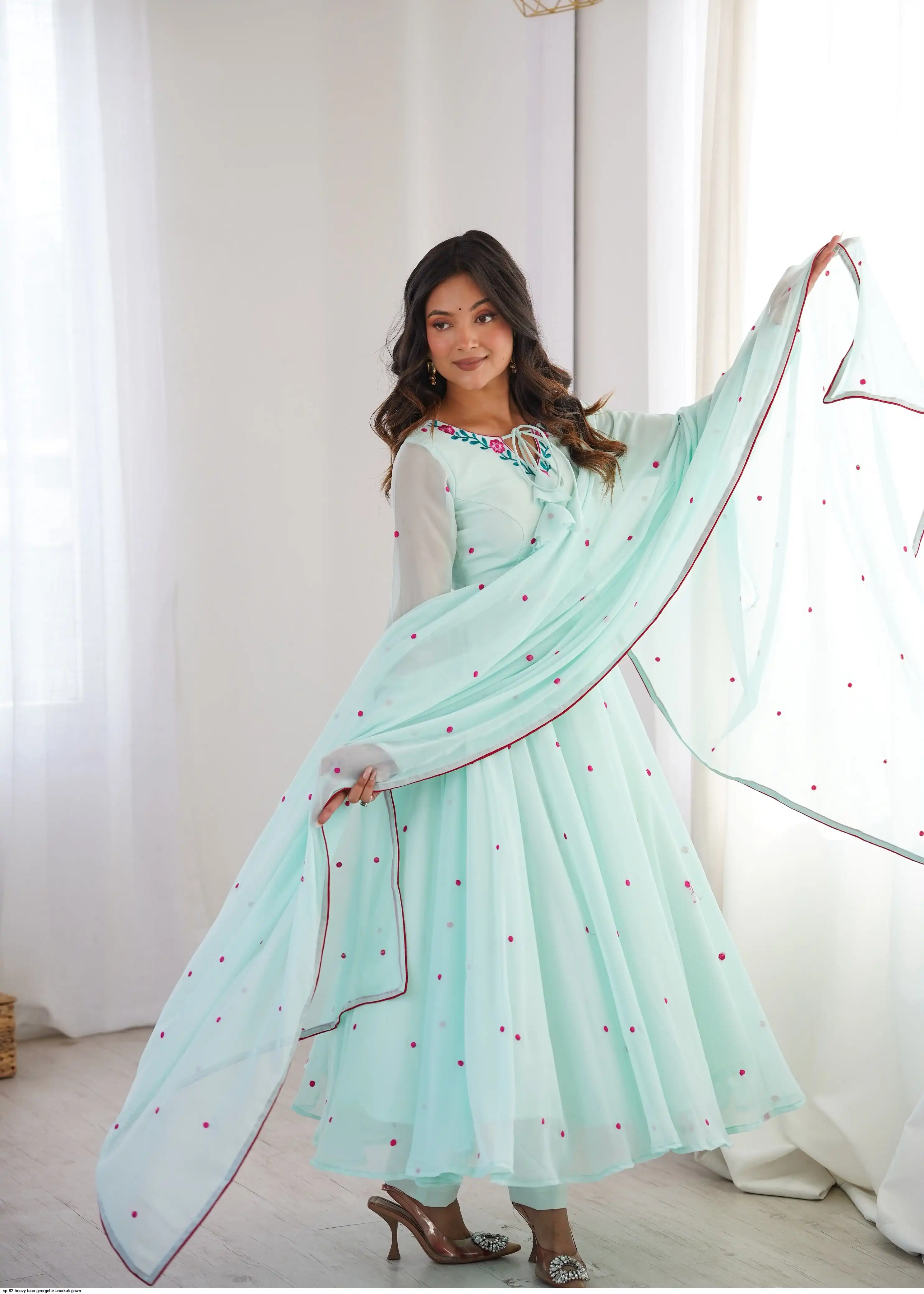 SP 82 HEAVY FAUX GEORGETTE ANARKALI GOWN C