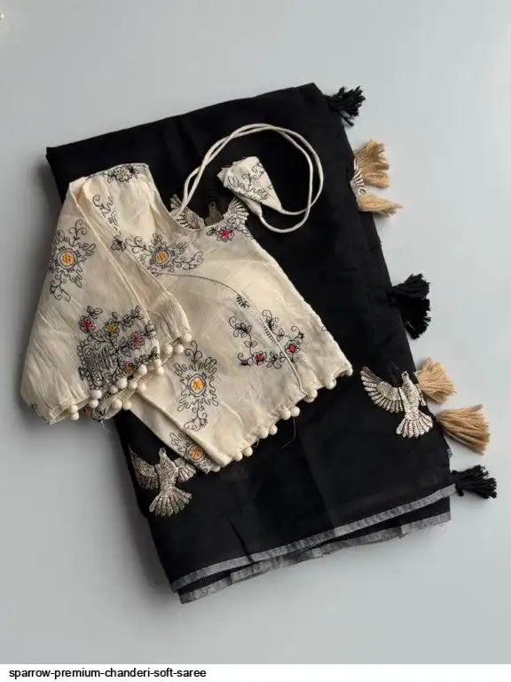 SPARROW PREMIUM CHANDERI SOFT SAREE 3