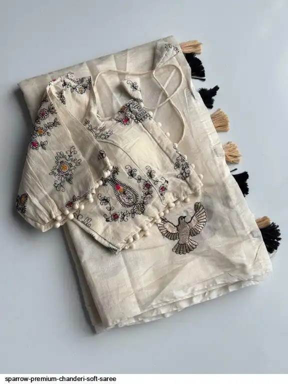 SPARROW PREMIUM CHANDERI SOFT SAREE 1