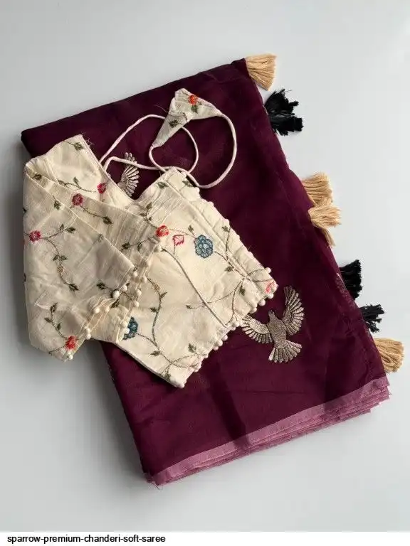 SPARROW PREMIUM CHANDERI SOFT SAREE 7