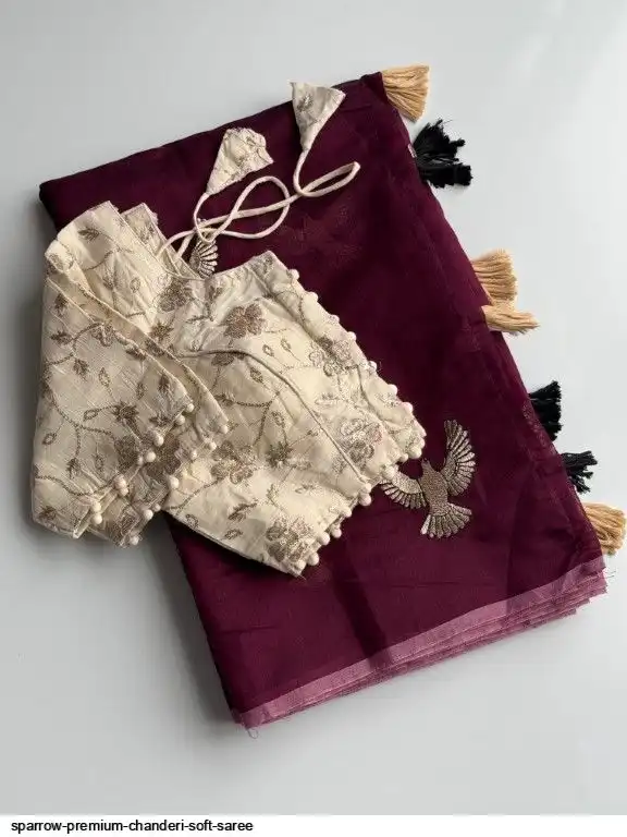 SPARROW PREMIUM CHANDERI SOFT SAREE 4