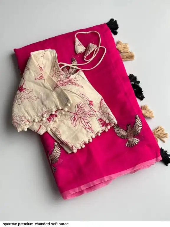 SPARROW PREMIUM CHANDERI SOFT SAREE 6
