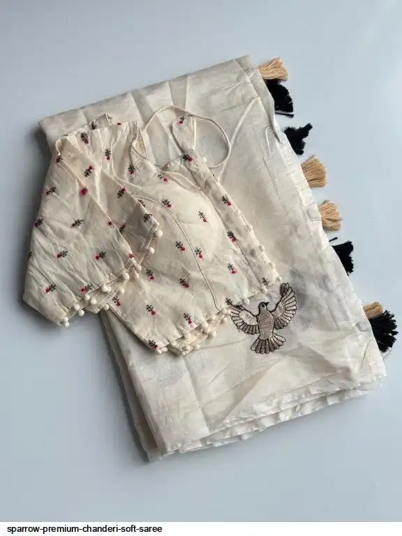 SPARROW PREMIUM CHANDERI SOFT SAREE 2