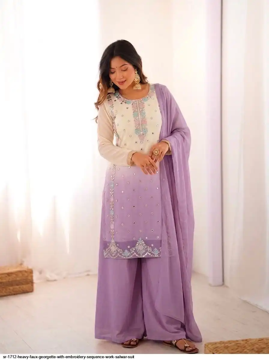 SR 1712 HEAVY FAUX GEORGETTE WITH EMBROIDERY SEQUENCE WORK SALWAR SUIT 3