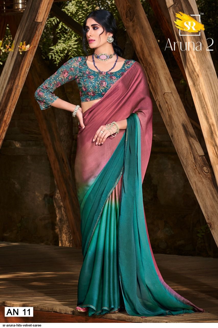 sr aruna hits velvet saree 9790