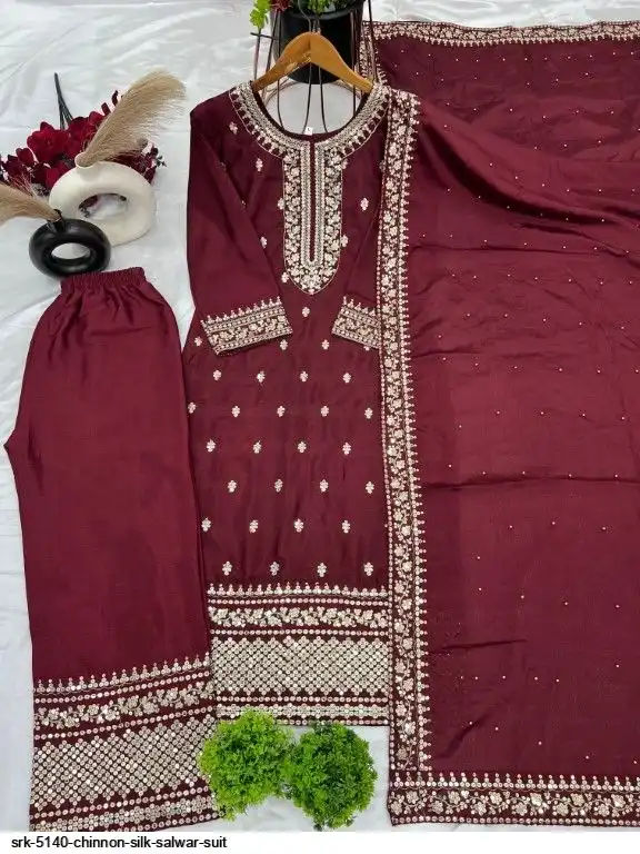 SRK 5140 CHINNON SILK SALWAR SUIT 1