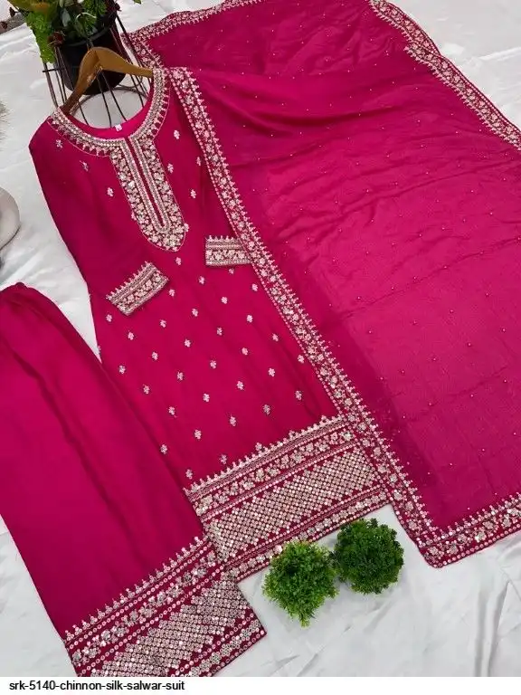 SRK 5140 CHINNON SILK SALWAR SUIT 3