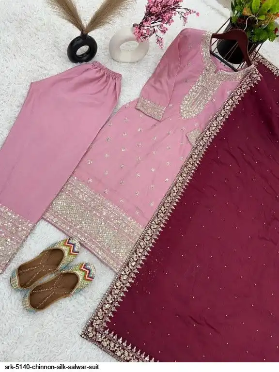 SRK 5140 CHINNON SILK SALWAR SUIT 2