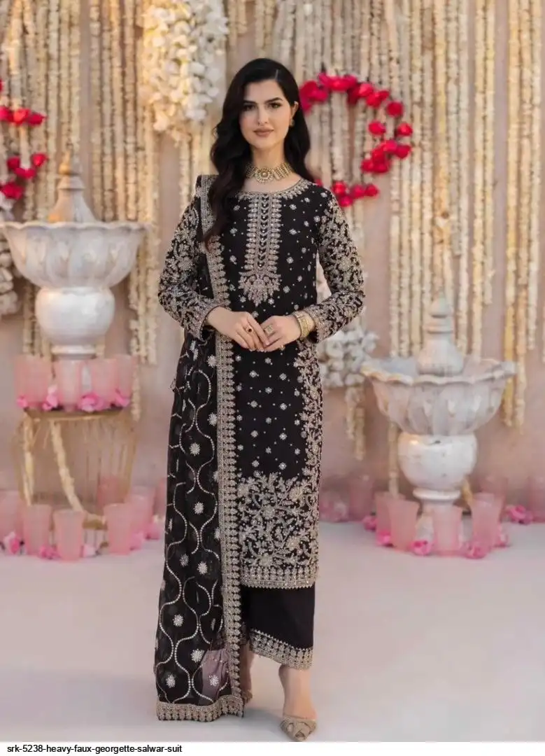 SRK 5238 HEAVY FAUX GEORGETTE SALWAR SUIT B
