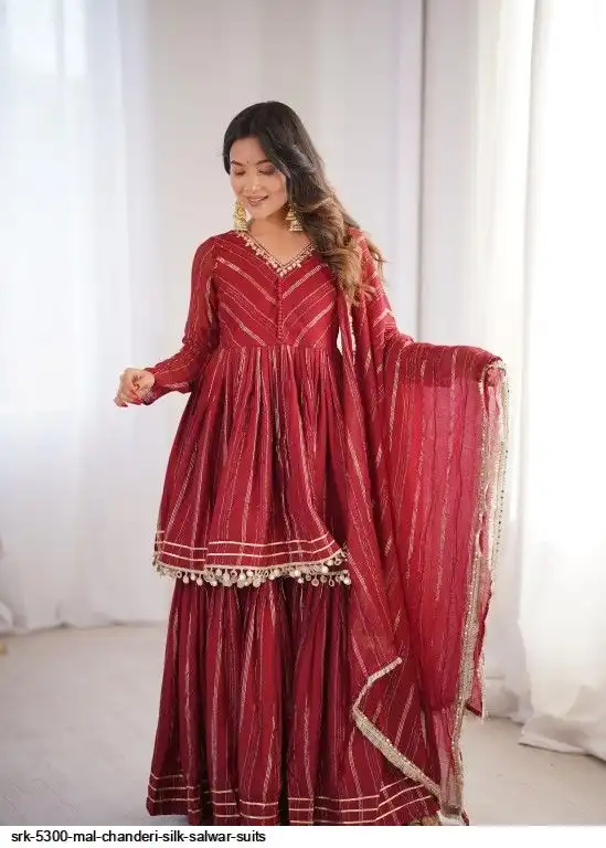 SRK 5300 MAL CHANDERI SILK SALWAR SUITS B