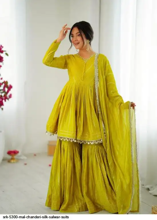 SRK 5300 MAL CHANDERI SILK SALWAR SUITS E
