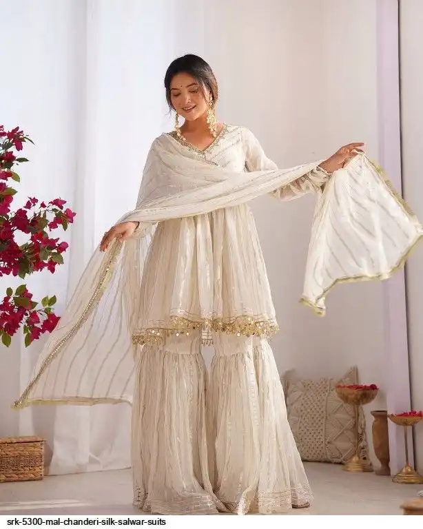 SRK 5300 MAL CHANDERI SILK SALWAR SUITS D