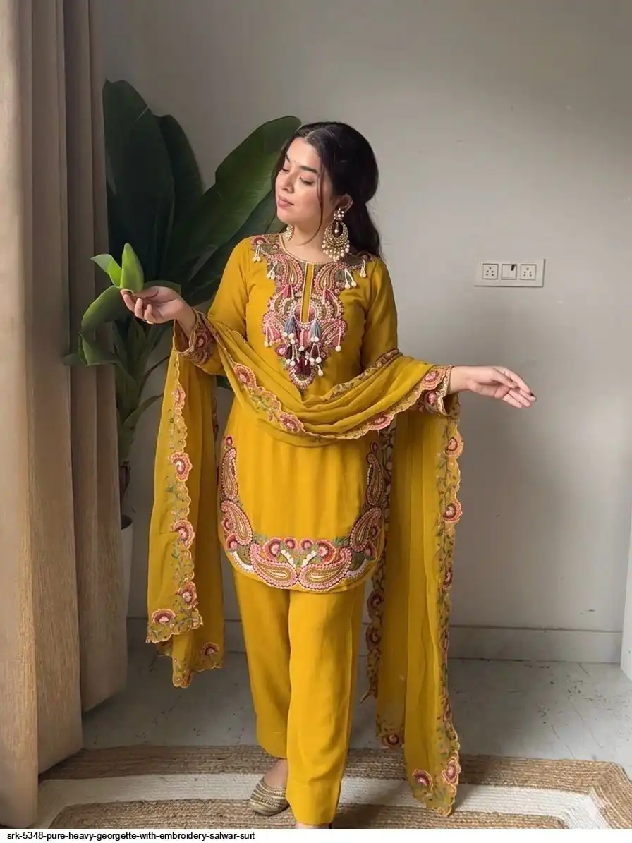 SRK 5348 PURE HEAVY GEORGETTE WITH EMBROIDERY SALWAR SUIT 1