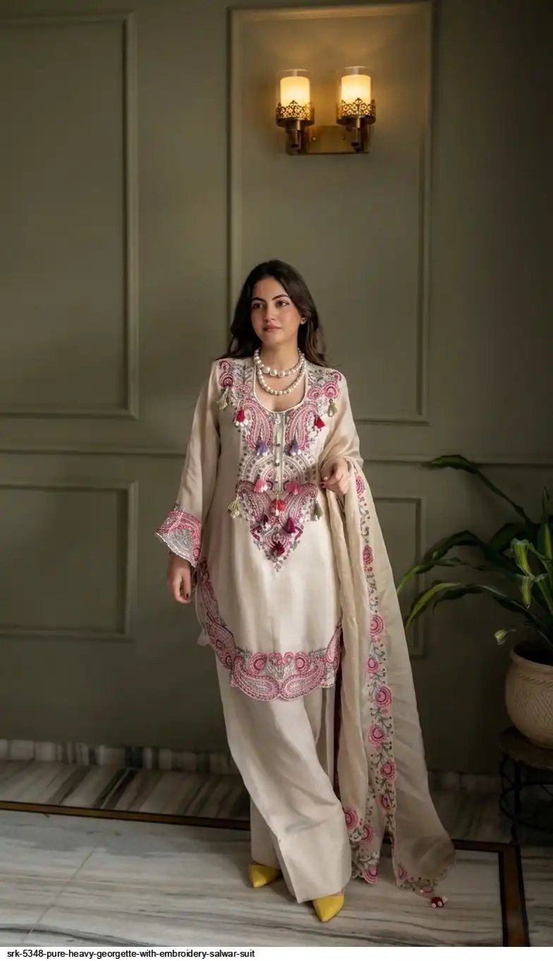 SRK 5348 PURE HEAVY GEORGETTE WITH EMBROIDERY SALWAR SUIT 2
