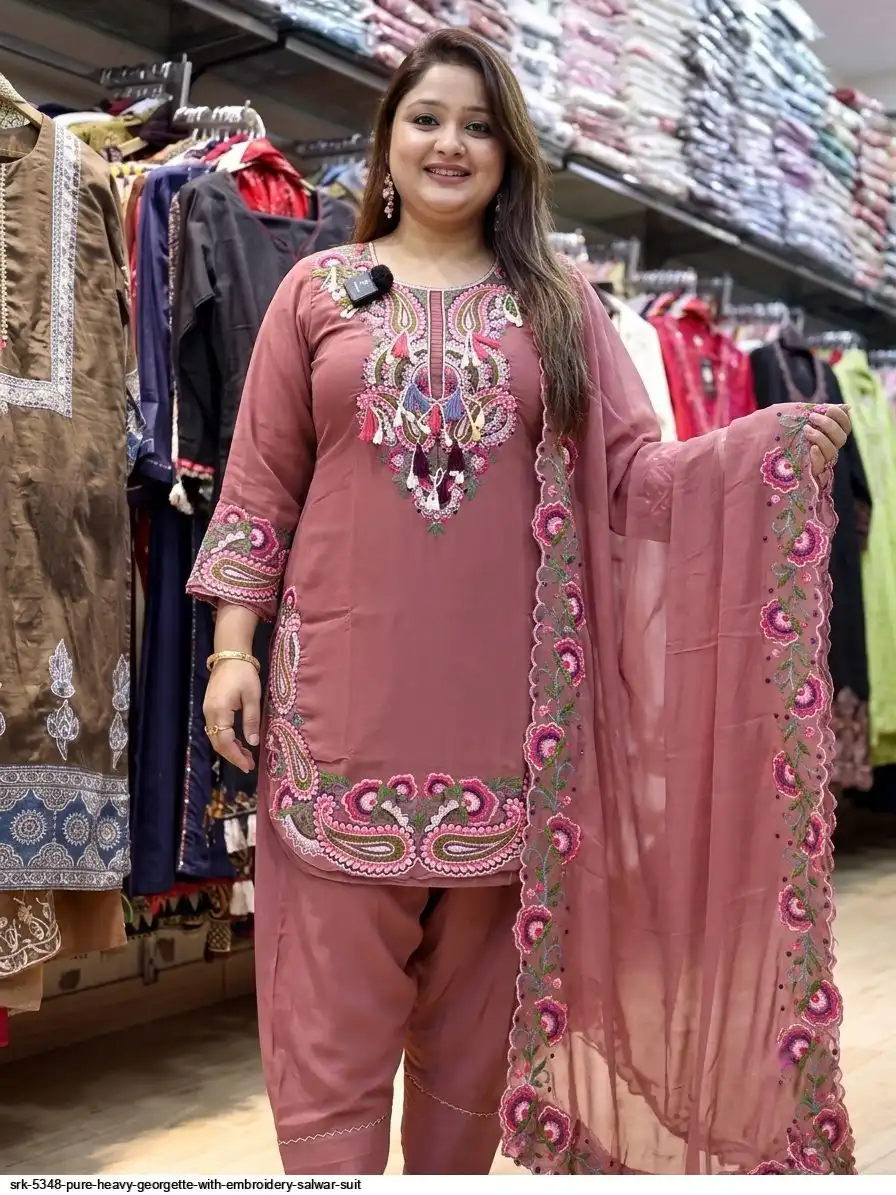 SRK 5348 PURE HEAVY GEORGETTE WITH EMBROIDERY SALWAR SUIT 3