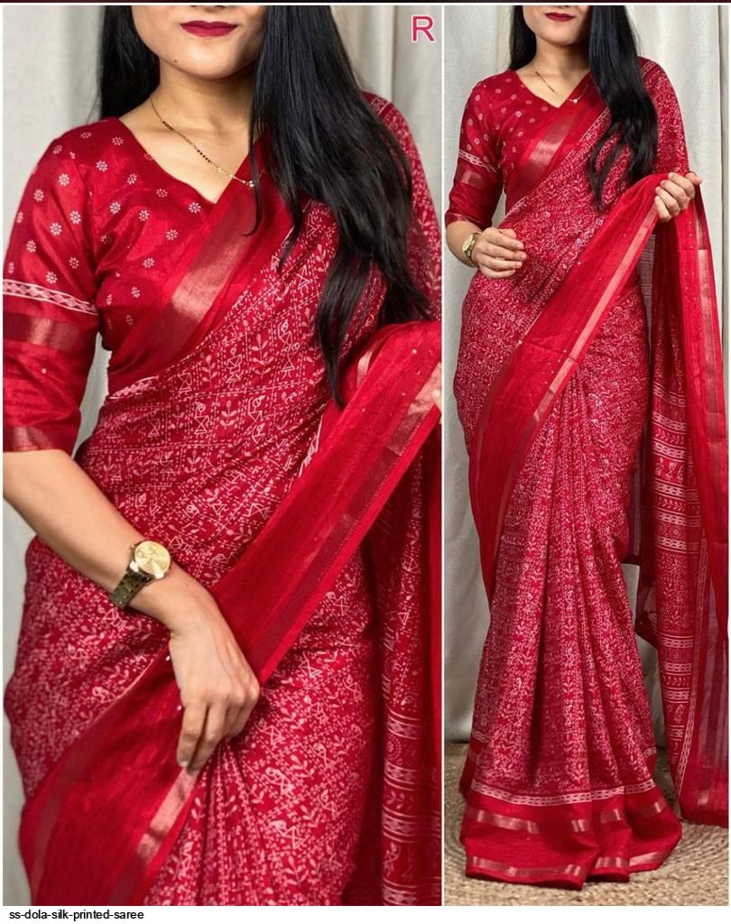 SS Dola silk PRINTED SAREE