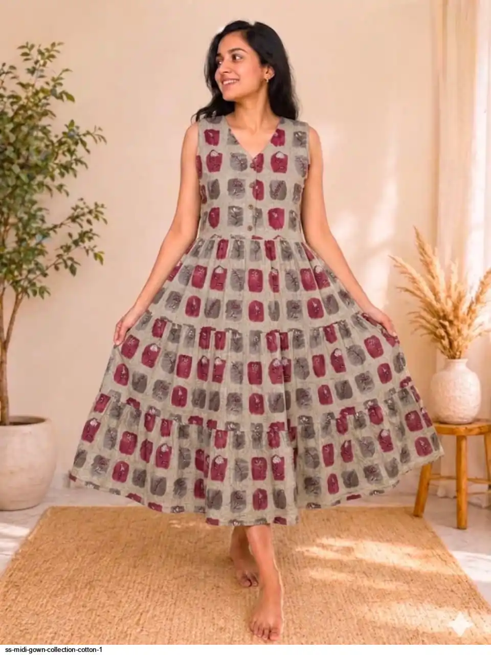 SS MIDI GOWN COLLECTION COTTON 1 C