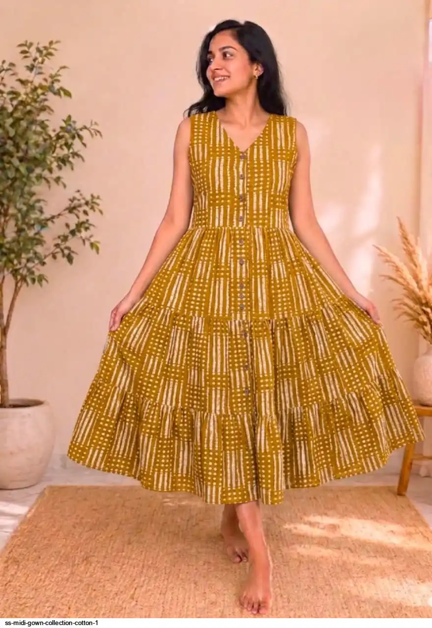 SS MIDI GOWN COLLECTION COTTON 1 B