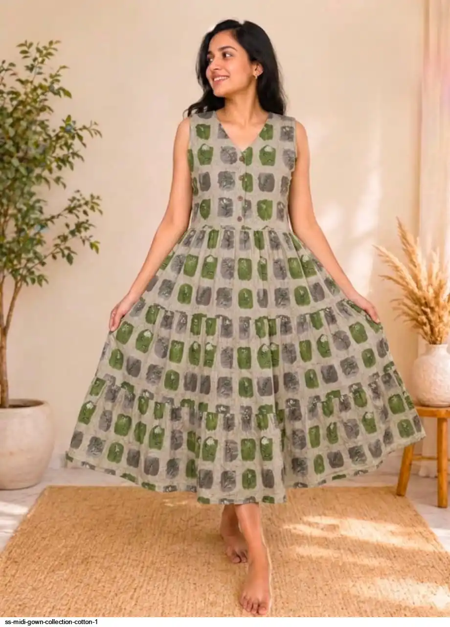 SS MIDI GOWN COLLECTION COTTON 1 F